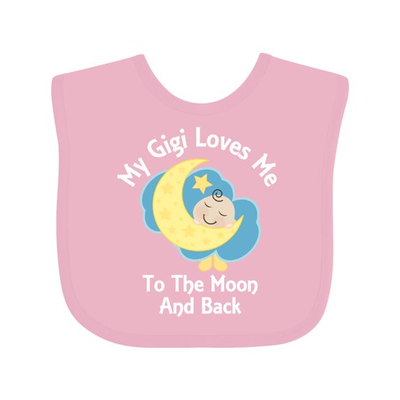 Inktastic Gigi Loves Me to the Moon and Back Boys or Girls Baby Bib