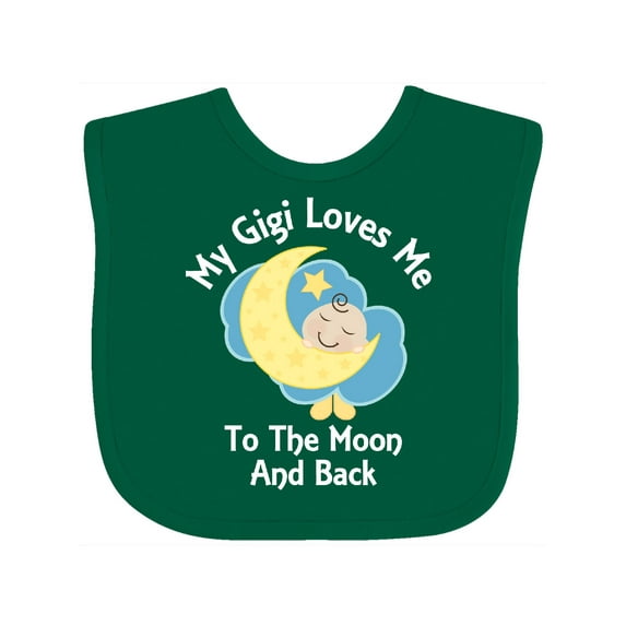 Inktastic Gigi Loves Me to the Moon and Back Boys or Girls Baby Bib