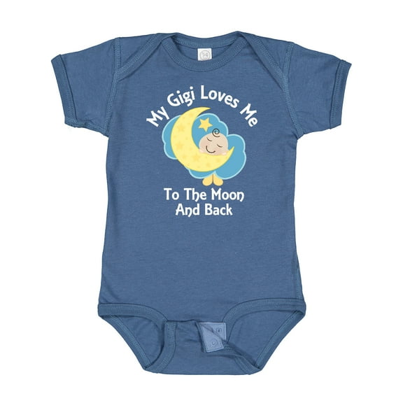 Inktastic Gigi Loves Me to the Moon and Back Boys or Girls Baby Bodysuit
