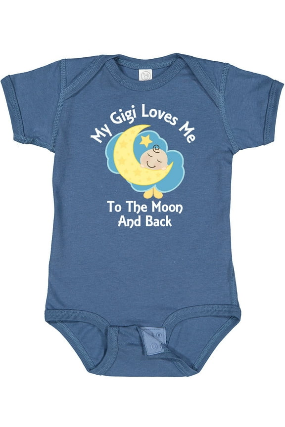 Gigi Loves Me to the Moon and Back Boys or Girls Baby Bodysuit