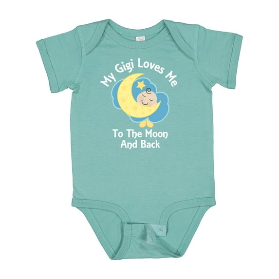 Inktastic Gigi Loves Me to the Moon and Back Boys or Girls Baby Bodysuit