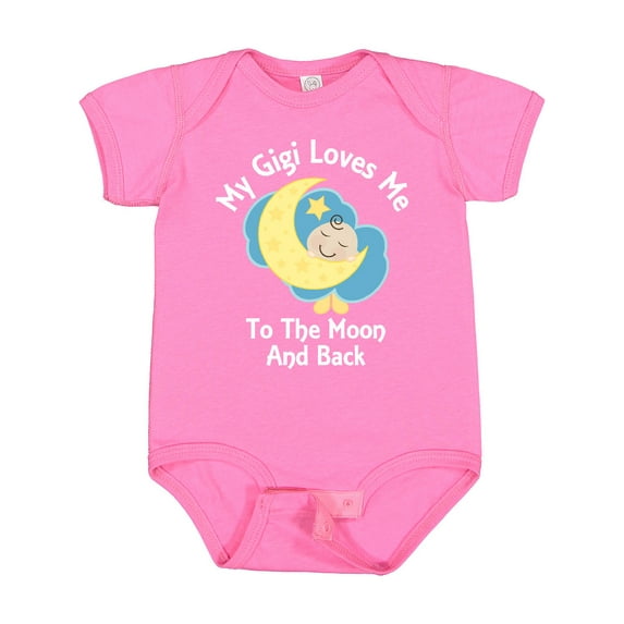 Inktastic Gigi Loves Me to the Moon and Back Boys or Girls Baby Bodysuit