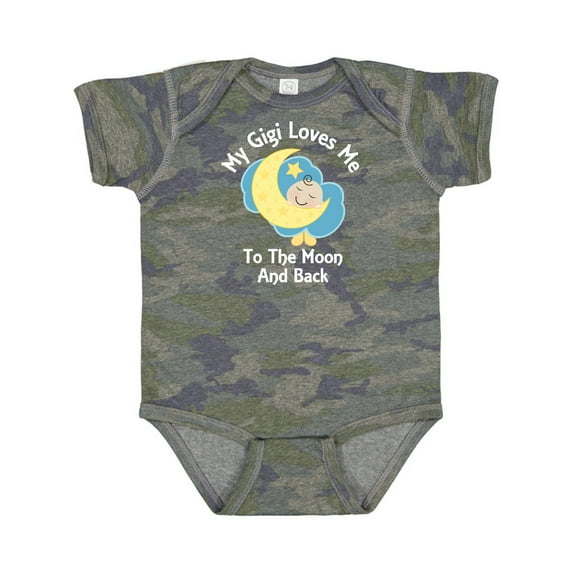 Inktastic Gigi Loves Me to the Moon and Back Boys or Girls Baby Bodysuit