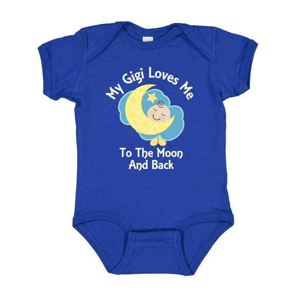 Inktastic Gigi Loves Me to the Moon and Back Boys or Girls Baby Bodysuit