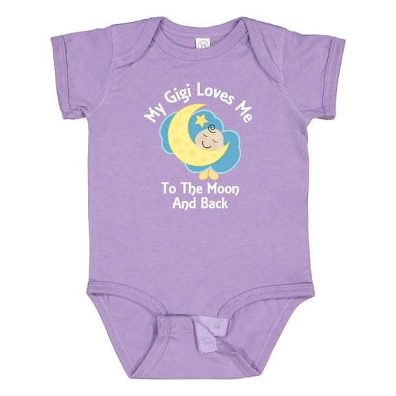 Inktastic Gigi Loves Me to the Moon and Back Boys or Girls Baby Bodysuit