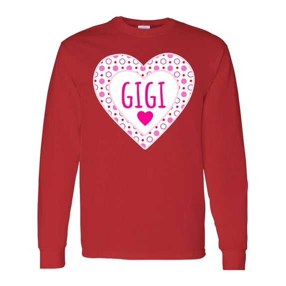 Inktastic Gigi Pink Valentine Hearts Long Sleeve T-Shirt