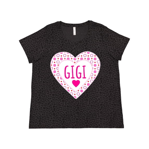 Inktastic Gigi Pink Valentine Hearts Women's Plus Size T-Shirt