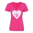 thumbnail image 1 of Inktastic Gigi Pink Valentine Hearts Women's V-Neck T-Shirt, 1 of 5