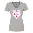 thumbnail image 1 of Inktastic Gigi Pink Valentine Hearts Women's V-Neck T-Shirt, 1 of 5