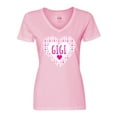 thumbnail image 1 of Inktastic Gigi Pink Valentine Hearts Women's V-Neck T-Shirt, 1 of 5