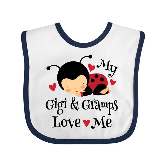 Inktastic Gigi and Gramps Grandkids Ladybug Boys or Girls Baby Bib