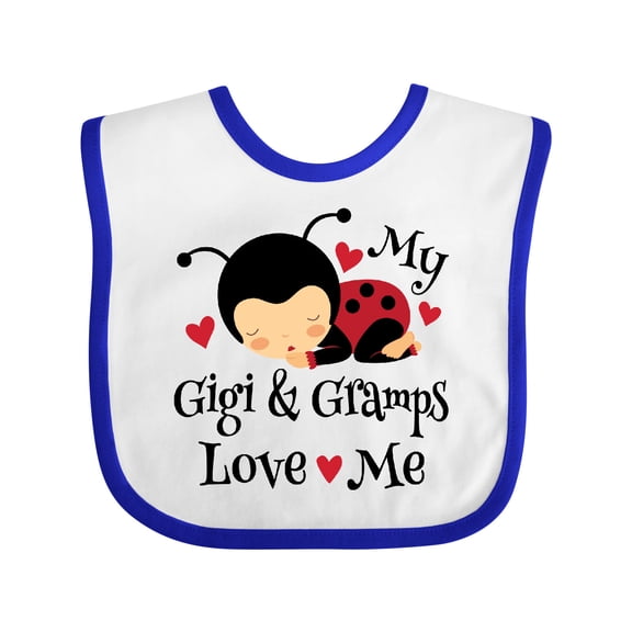 Inktastic Gigi and Gramps Grandkids Ladybug Boys or Girls Baby Bib