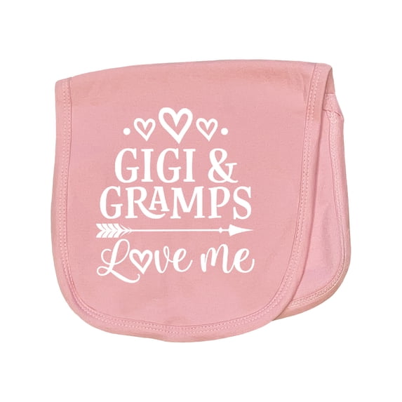Inktastic Gigi and Gramps Love Me Girls Valentine Grandchild Baby Burp Cloth