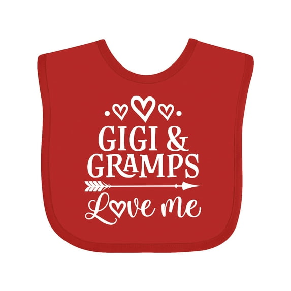 Inktastic Gigi and Gramps Love Me Girls Valentine Grandchild Girls Baby Bib