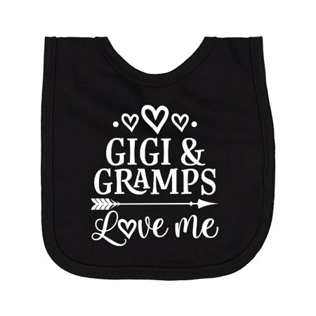 Inktastic Gigi and Gramps Love Me Girls Valentine Grandchild Newborn Bib
