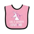 thumbnail image 1 of Inktastic Gigi and Grandpa Love Me Unicorn Grandchild Girls Baby Bib, 1 of 4