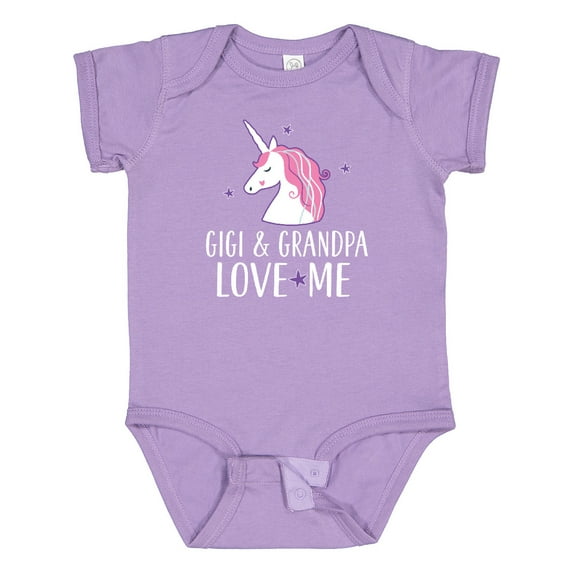 Inktastic Gigi and Grandpa Love Me Unicorn Grandchild Girls Baby Bodysuit