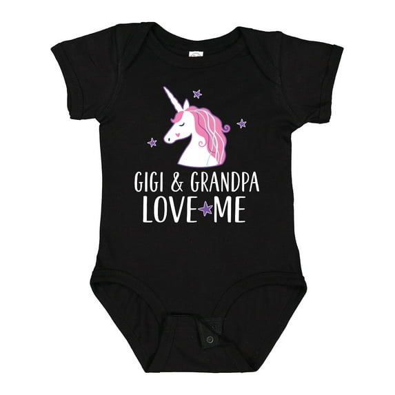 Inktastic Gigi and Grandpa Love Me Unicorn Grandchild Girls Baby Bodysuit
