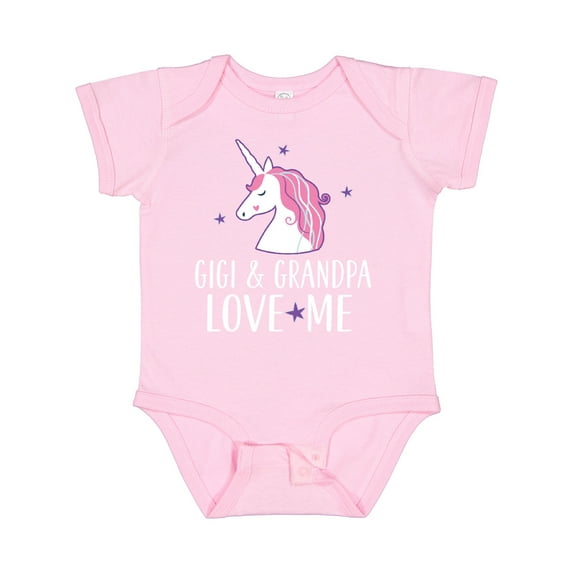 Inktastic Gigi and Grandpa Love Me Unicorn Grandchild Girls Baby Bodysuit