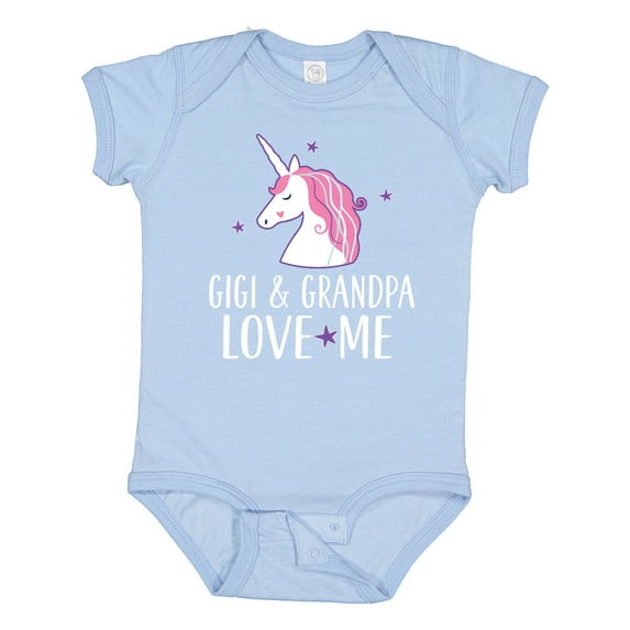Inktastic Gigi and Grandpa Love Me Unicorn Grandchild Girls Baby Bodysuit