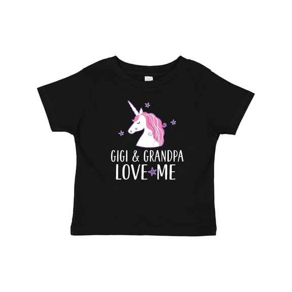 Inktastic Gigi and Grandpa Love Me Unicorn Grandchild Girls Baby T-Shirt