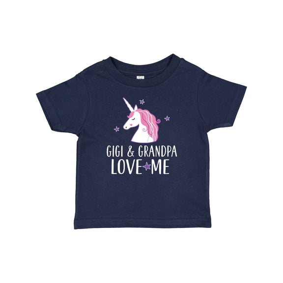 Inktastic Gigi and Grandpa Love Me Unicorn Grandchild Girls Baby T-Shirt