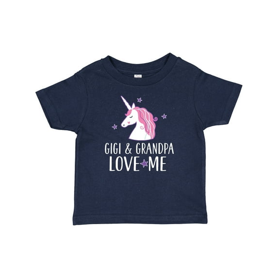 Inktastic Gigi and Grandpa Love Me Unicorn Grandchild Girls Baby T-Shirt