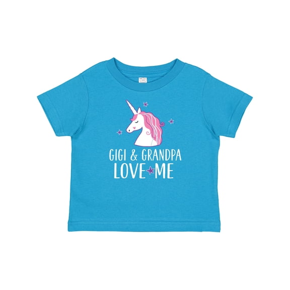 Inktastic Gigi and Grandpa Love Me Unicorn Grandchild Girls Baby T-Shirt