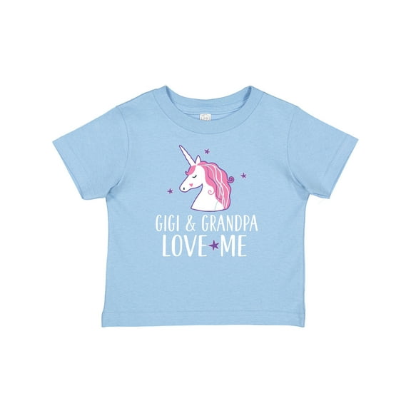 Inktastic Gigi and Grandpa Love Me Unicorn Grandchild Girls Baby T-Shirt