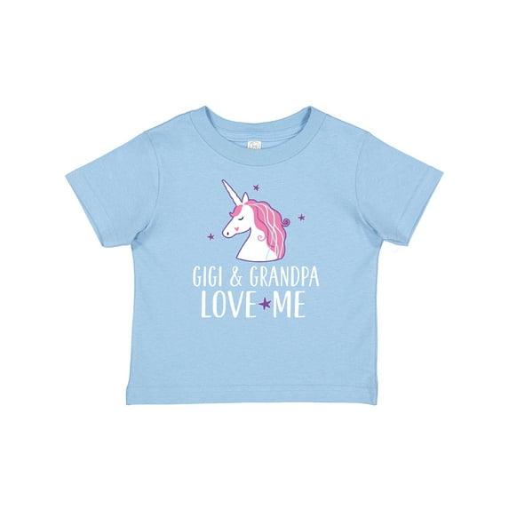 Inktastic Gigi and Grandpa Love Me Unicorn Grandchild Girls Baby T-Shirt