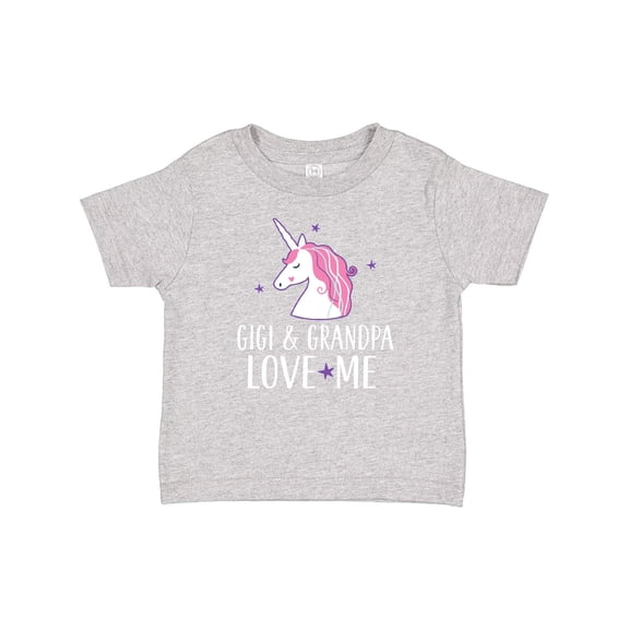Inktastic Gigi and Grandpa Love Me Unicorn Grandchild Girls Baby T-Shirt