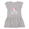 thumbnail image 1 of Inktastic Gigi and Grandpa Love Me Unicorn Grandchild Girls Toddler Dress, 1 of 5