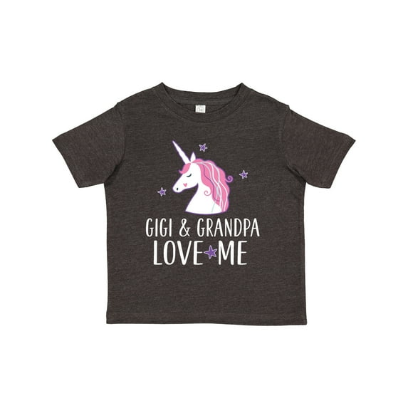 Inktastic Gigi and Grandpa Love Me Unicorn Grandchild Girls Toddler T-Shirt