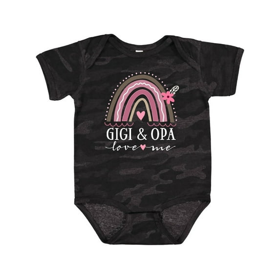 Inktastic Gigi and Opa Love Me Rainbow Girls Baby Bodysuit