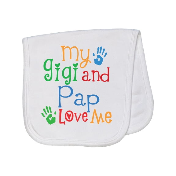 Inktastic Gigi and Pap Love Me Grandkids Baby Burp Cloth