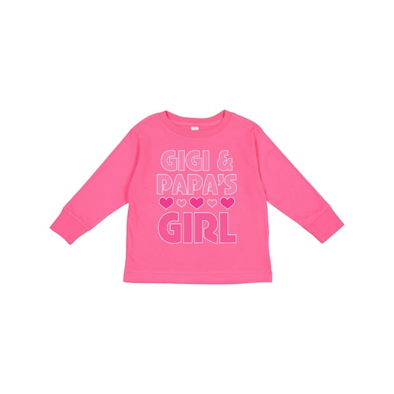Inktastic Gigi and Papa Girl Cute Granddaughter Girls Long Sleeve Toddler T-Shirt