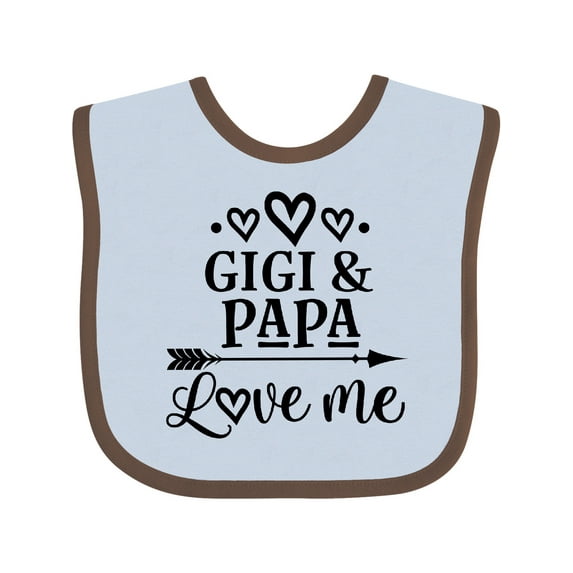 Inktastic Gigi and Papa Love Me Girls Baby Bib