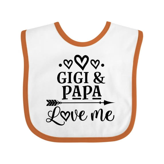 Inktastic Gigi and Papa Love Me Girls Baby Bib