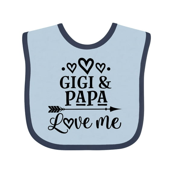 Inktastic Gigi and Papa Love Me Girls Baby Bib