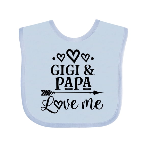 Inktastic Gigi and Papa Love Me Girls Baby Bib