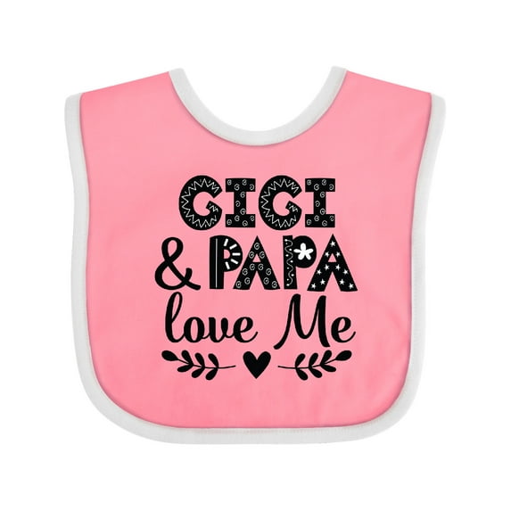Inktastic Gigi and Papa Love Me Grandbaby Boys or Girls Baby Bib