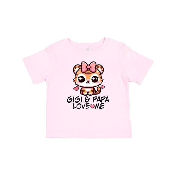 Inktastic Gigi and Papa Love Me Granddaughter Girls Baby T-Shirt