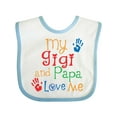 thumbnail image 1 of Inktastic Gigi and Papa Love Me Grandkids Boys or Girls Baby Bib, 1 of 4