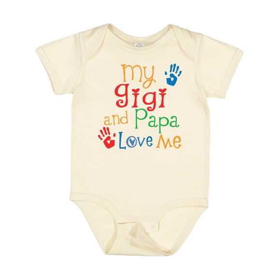Inktastic Gigi and Papa Love Me Grandkids Boys or Girls Baby Bodysuit
