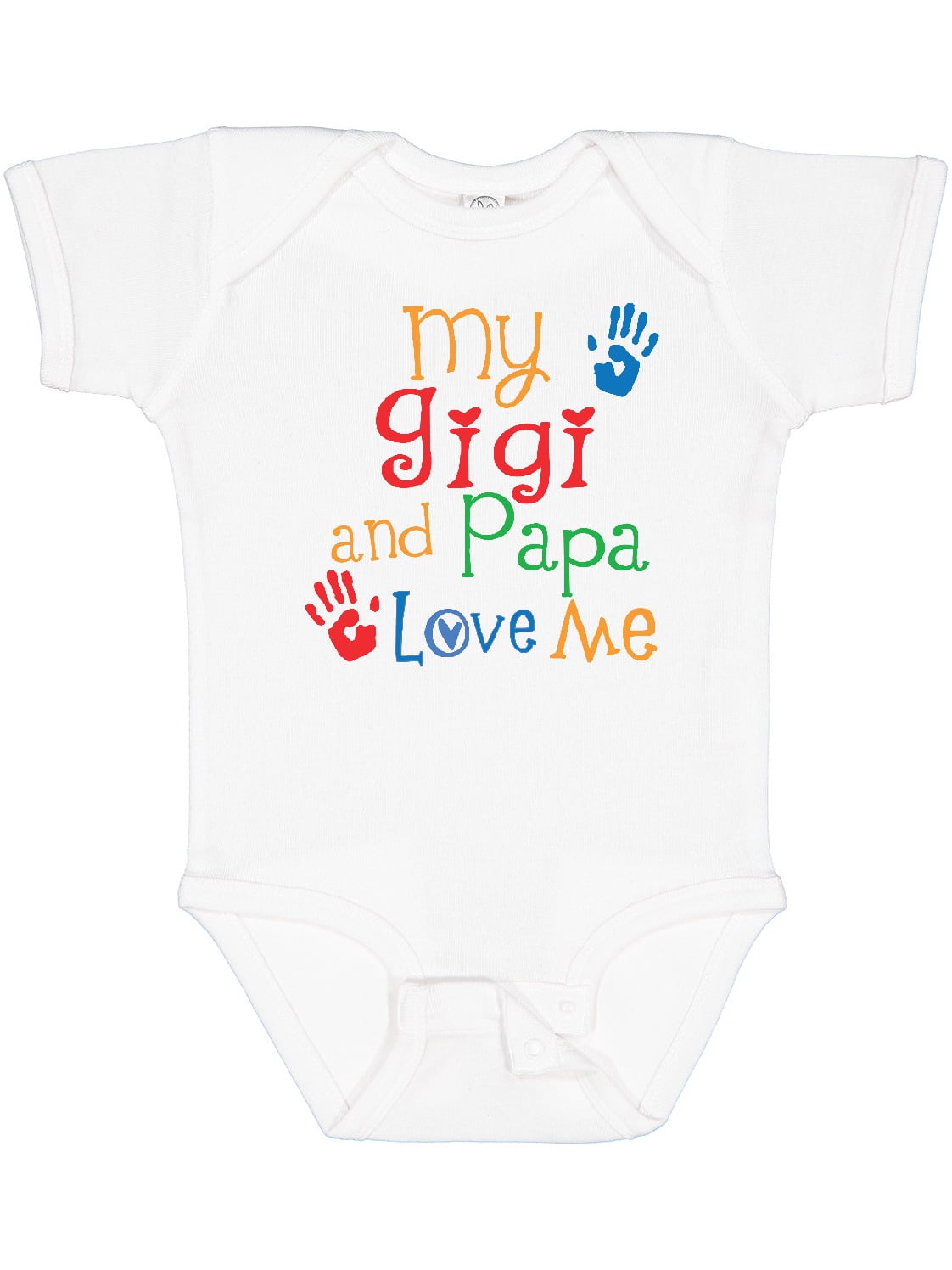 Inktastic Gigi and Papa Love Me Grandkids Boys or Girls Baby Bodysuit