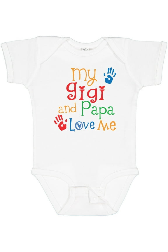 Gigi and Papa Love Me Grandkids Boys or Girls Baby Bodysuit