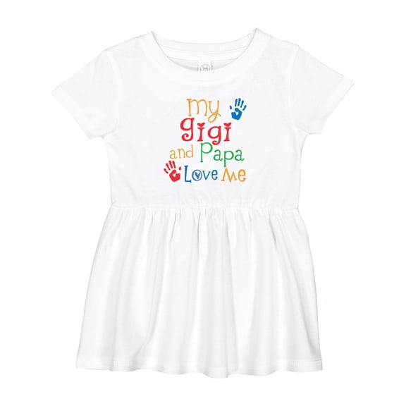 Inktastic Gigi and Papa Love Me Grandkids Girls Baby Dress