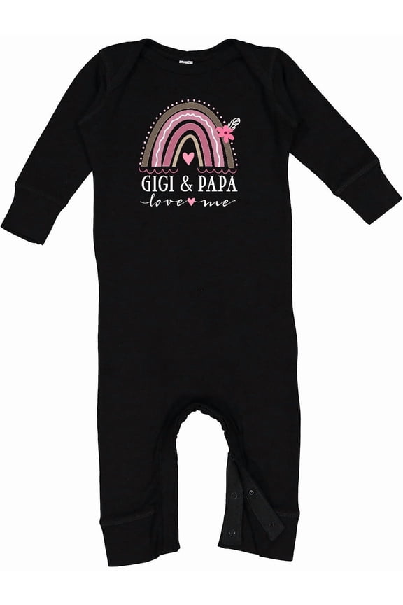 Gigi and Papa Love Me Rainbow Baby Romper Coveralls