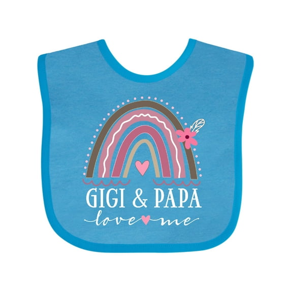 Inktastic Gigi and Papa Love Me Rainbow Girls Baby Bib