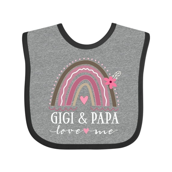 Inktastic Gigi and Papa Love Me Rainbow Girls Baby Bib